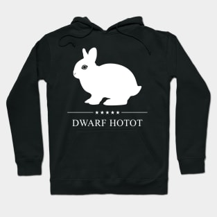 Dwarf Hotot Rabbit White Silhouette Hoodie